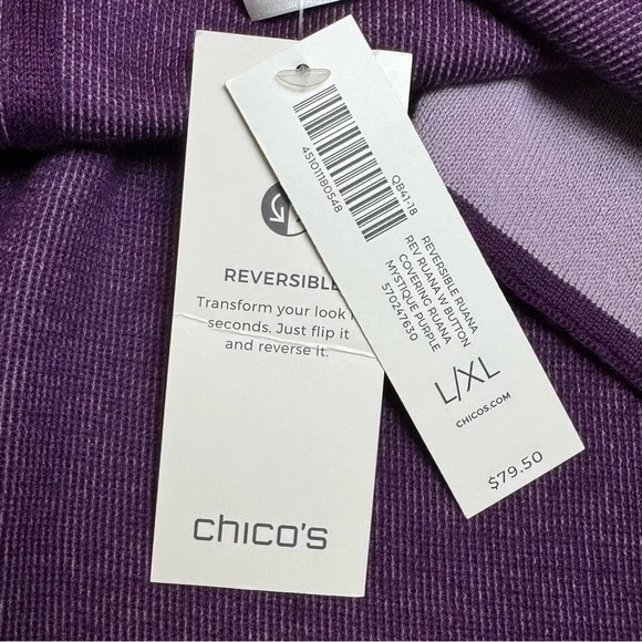 Chico's Reversible Ruana Mystique Purple - Picture 11 of 11